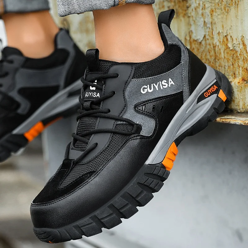 Low-tops Outdoor Fashion Safety Shoes Men Breathable Work Boot Anti Puncture Steel Toe Sport Function Shoes Mens Work Shoes