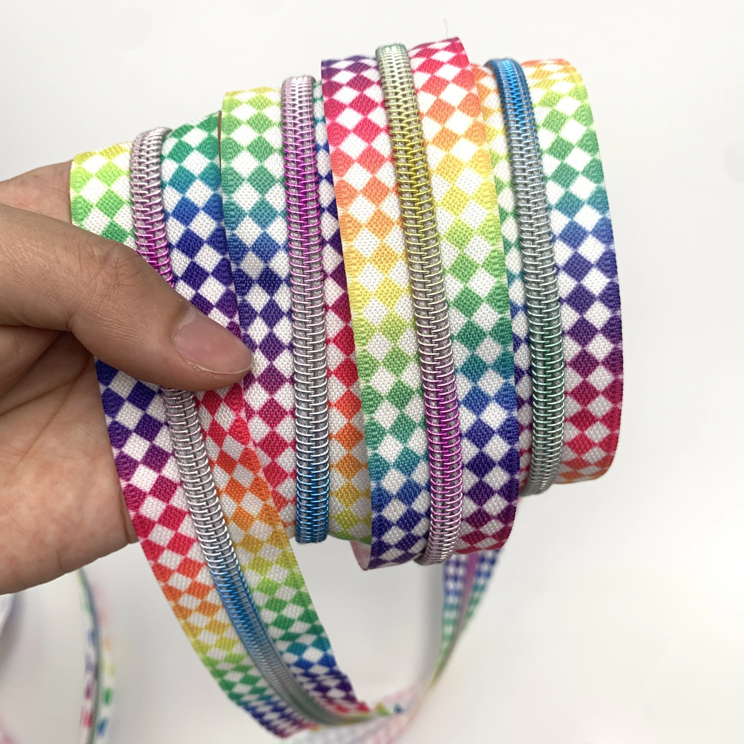Colorful Zipper Tape #5 and #3 Long Chain Nylon Zippers In Bulk for Handmade Bag
