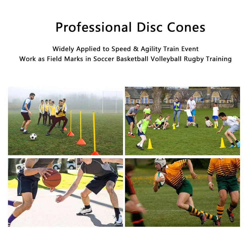 10 Pack Multiple Colors and Sizes Non-skid Floor Flat Disc Markers Flat Spot Markers for Training Sessions Set