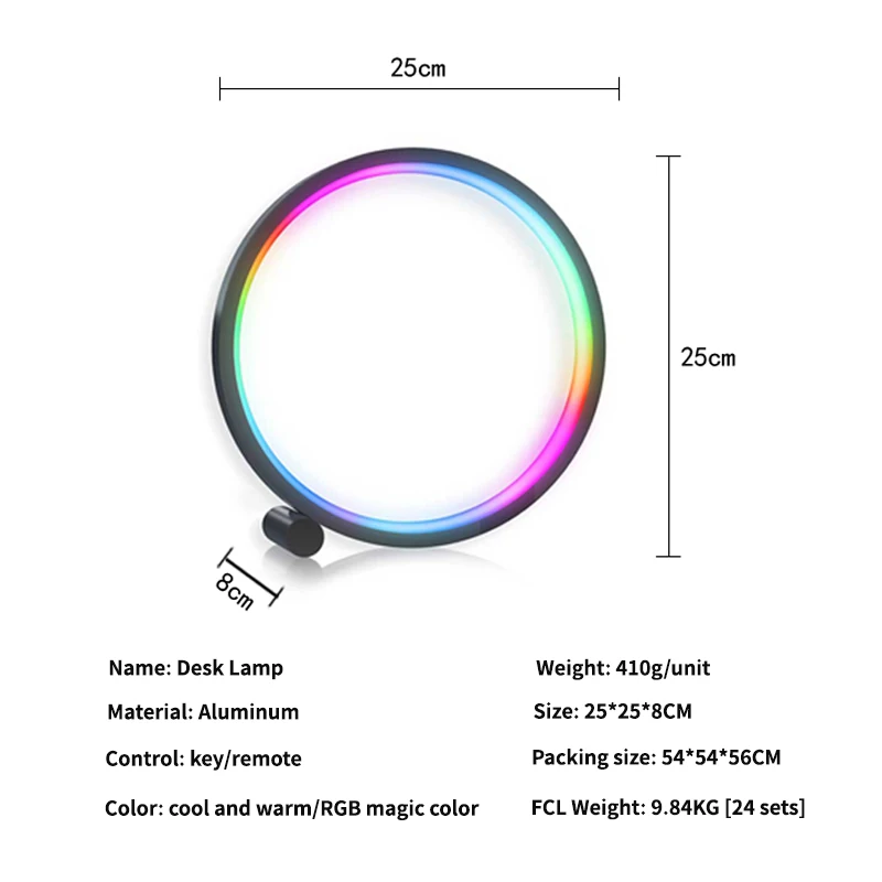 smart table round lamp App Control Atmosphere RGB Gaming Led Rgb Rhythm Desk Music Light