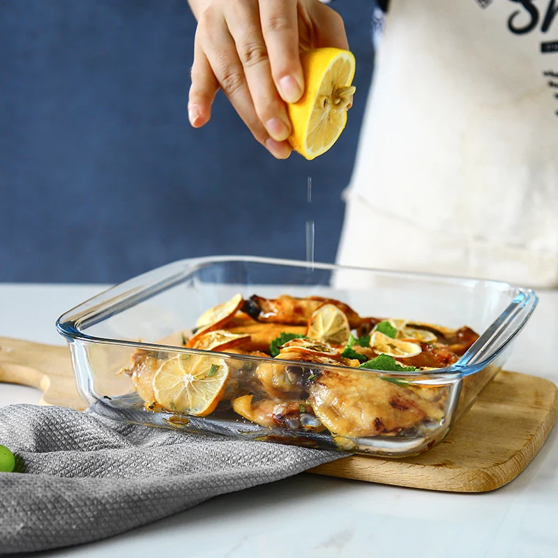 New top selling high borosilicate oven safe homeware glass food baking dish set