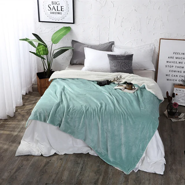 
Wholesale Luxury Fabric Printed Winter Weighted Throw Sofa Polar Fleece Sherpa Blanket 