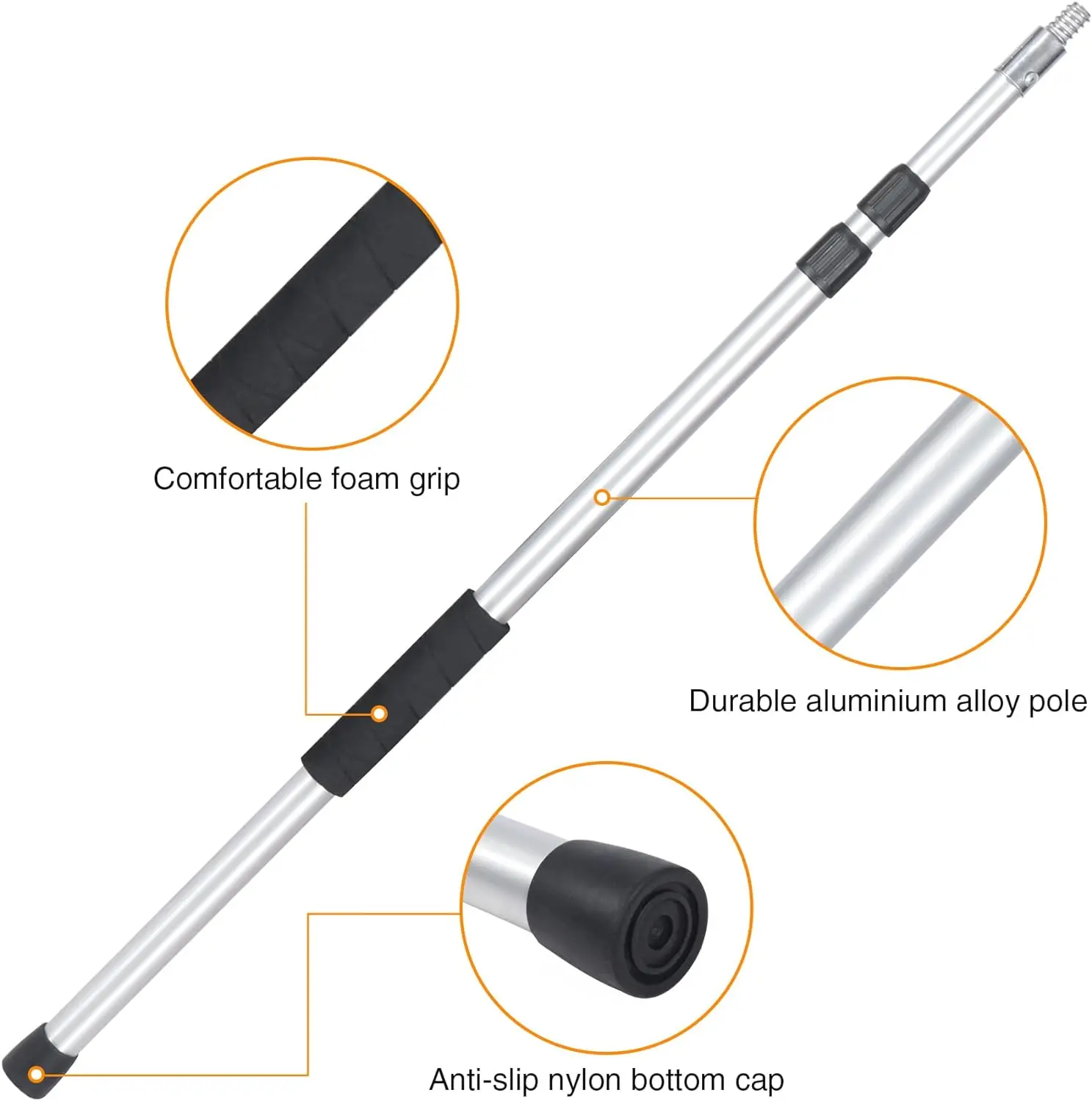 Factory Custom Multi-Purpose Extension Pole Lightweight Durable Aluminum Alloy Telescopic Pole For Window Cleaning