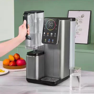 Desktop Bottleless Water Dispenser Hot and Cold Stainless Steel and Plastic Housing for Household Use