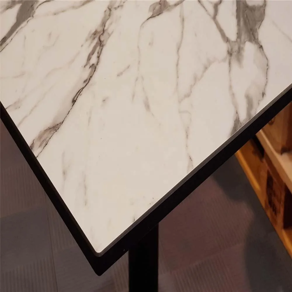 weatherproof marble stone color 12mm outdoor hpl table top 600*600mm 700*700mm