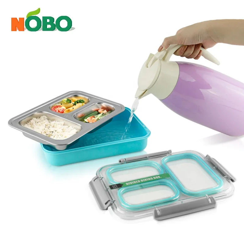  Eco-friendly compartment meal prep pack food insulated custom stainless steel lunch