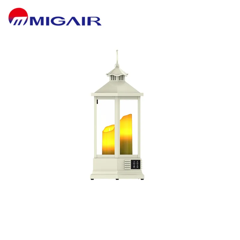 Antique Black Lantern-Style Hanging Electric Heater 13 Inch Indoor Infrared Switch Heater