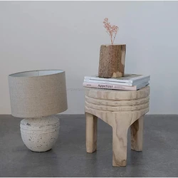 Log Wooden Bed Side Stools Wood Stump Stool Natural Solid Wood Side Table For Home
