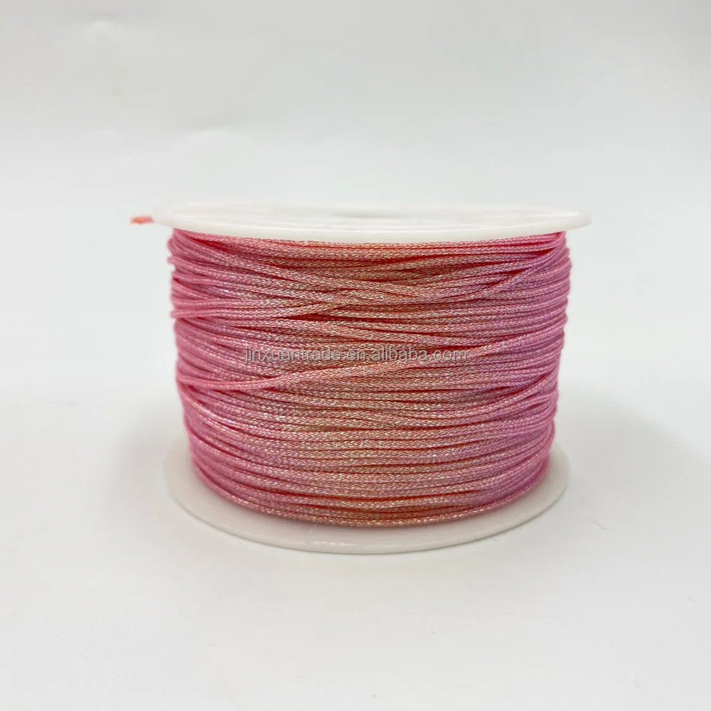 1mm Polyester Metallic Thread Bracelet DIY Jewelry String,Glitter Cord,Beading Wrap Yarn Beads Metallic Passing Cord