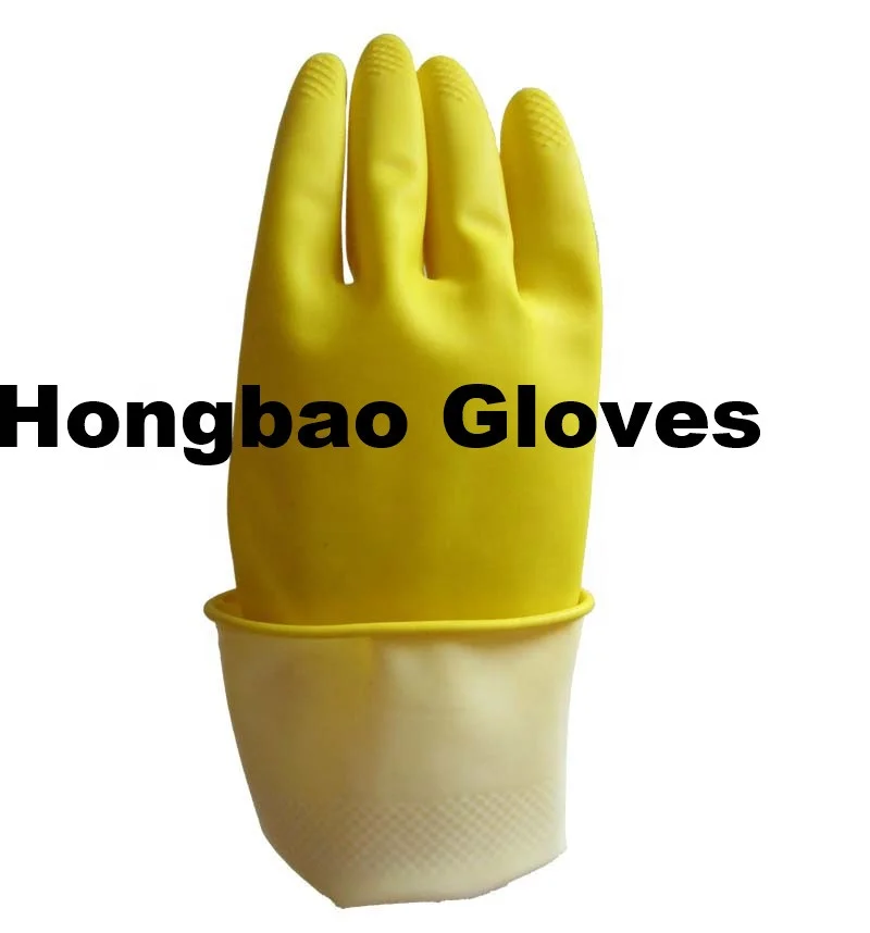 
70g cotton lined lining latex gloves girls in rubber glove high quality cleaning kitchen washing glove 
