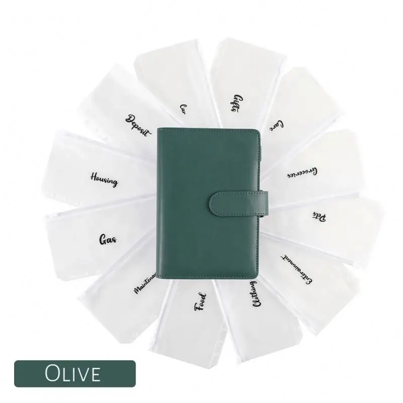 17 Existing Colors! 6 Rings Mini Pocket Money Saving Planner A6 Black Budget Binder with Cash Envelopes