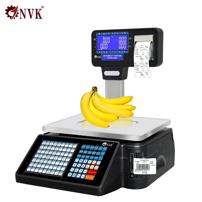 NVK 30kg Electronic scale label printer weighing scale label printing barcode printing weighing scale with barcode printer