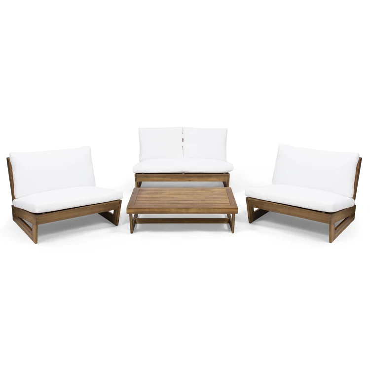 Free Shipping Within US Outdoor Garden Furniture 4 Seater Chat Set with Coffee Table