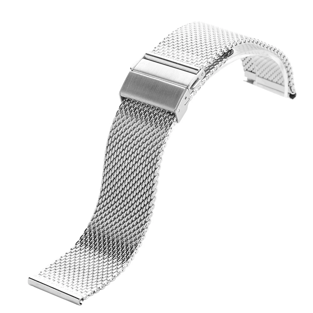 Metal  Mesh Milanese Stainless Steel Watch Band Strap Replacement with Adjustable Butterfly buckle