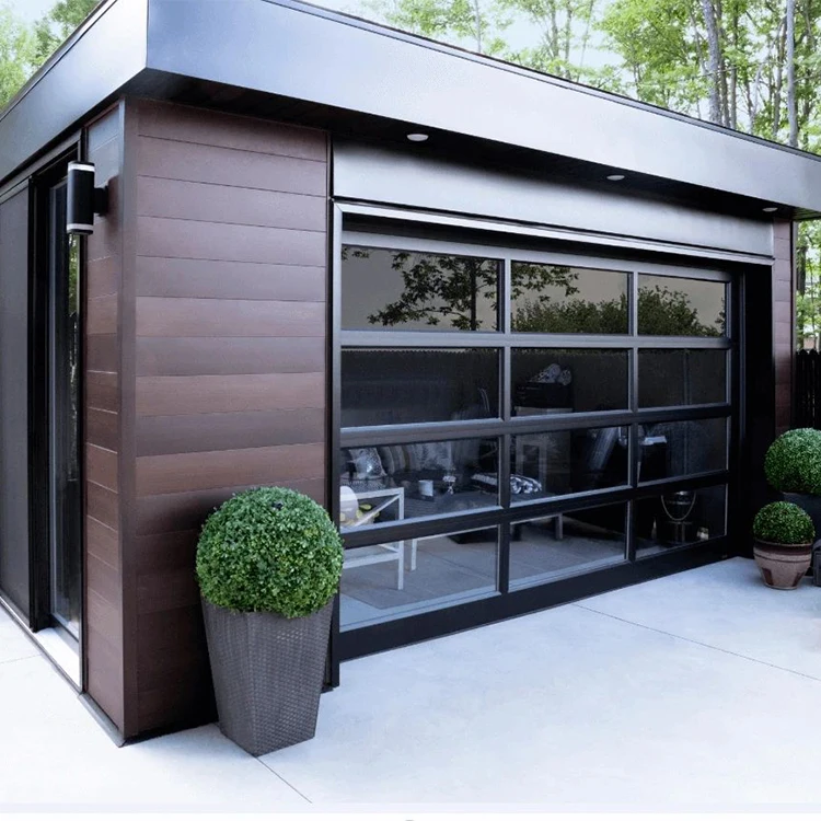 Modern aluminum slatted garage doors Tilt vertical plain folding garage doors USA Australia