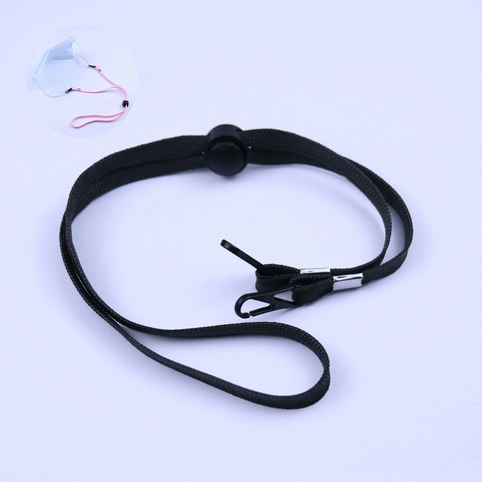 
Wholesale Face Masking Lanyard Leather Lanyard With Double Buttons For Masking Holders 