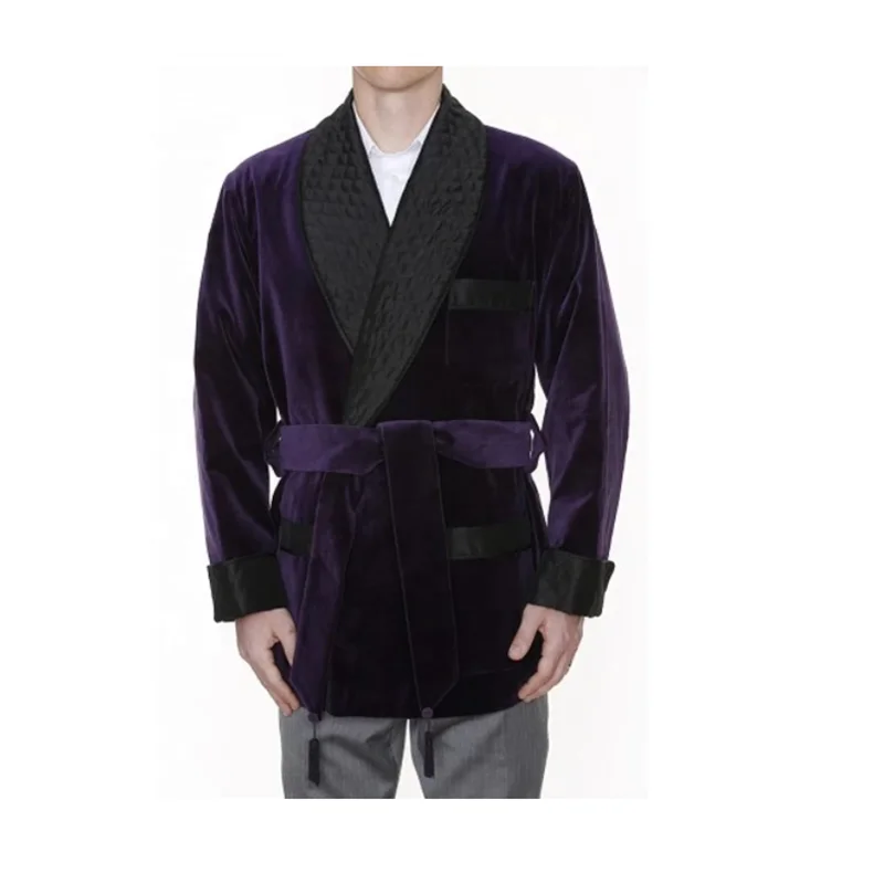 
mens coat pant designs wedding suit Smoking jacket Velvet Cotton Men Blazer Jacket Party Prom Casual Smoking jacket 
