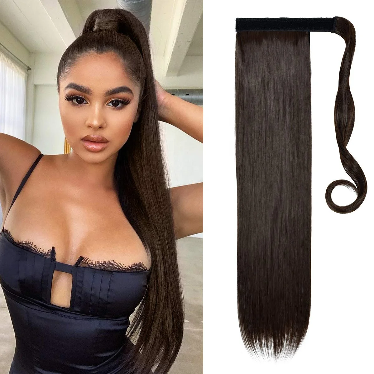 20 22 24 26 28  inch weave synthetic ponytail hair extension factory wholesale ponytail hair