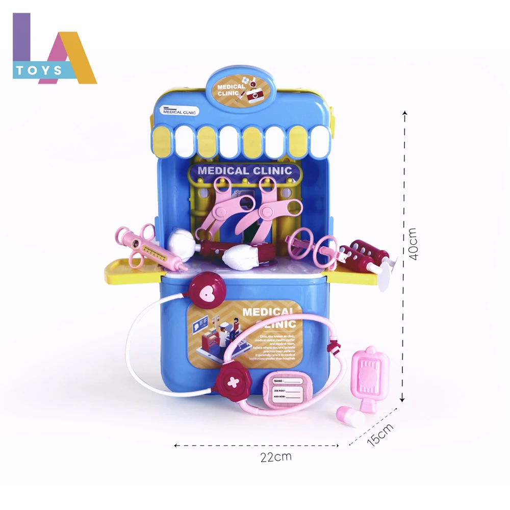 Longthuy Made in Vietnam 3 in 1 Play house travel suitcase toy Educational kitchenware medical ware dessert jewelry toy set