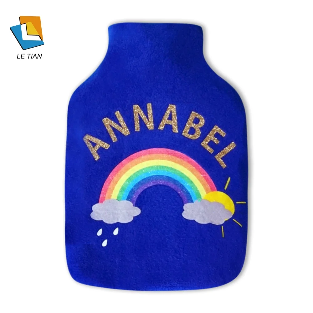 hot water bottle with plush cover eco-friendly material nature rubber