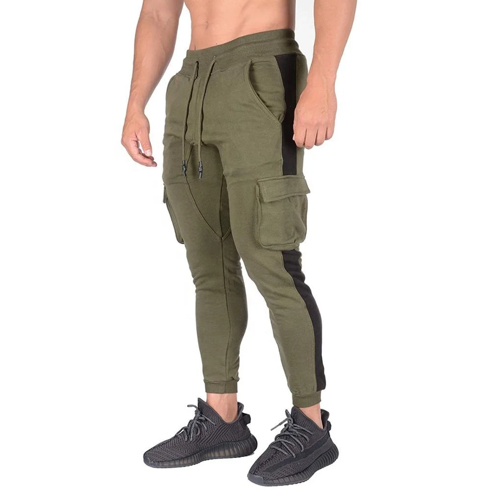 custom Men Loose Fit Sport Gym Skinny Jogging Pants Drawstring Stretch Sweatpants