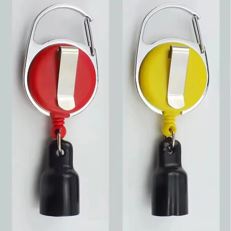 2024 New wholesale smoke accessories round mini premium retractable keychain safe clip holder Lighter leash