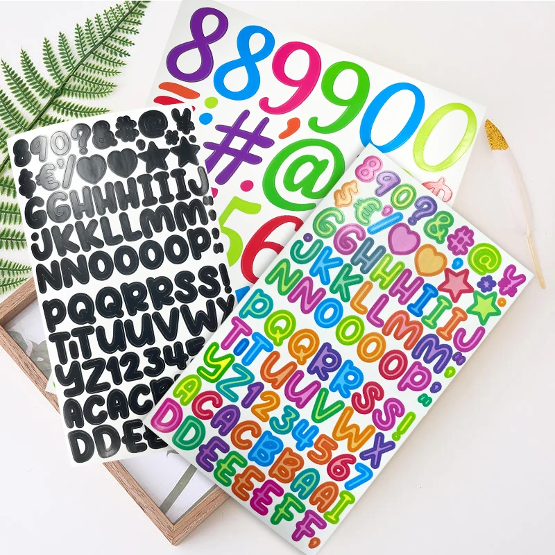 Attractive Kids Number Game 0 to 9 Stickers Kit For Mailbox Colorful Self Adhesive Vinyl Gift Alphabet Sticker Scrapbooking