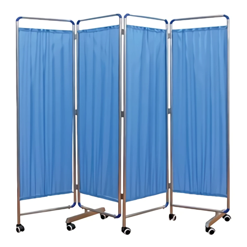 SY 554 Hospital three folding medical clinic hospital bed bedside stainless steel medical screen (1600063991376)
