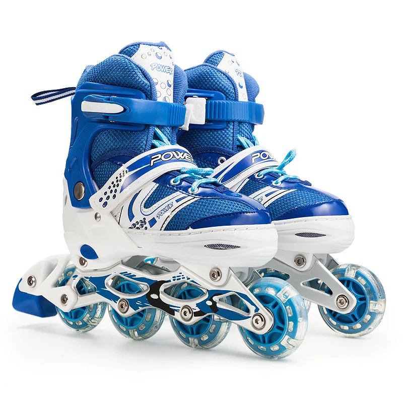 Hot sell fashion wholesale ice skate for boys and girls single flash PVC roller skates