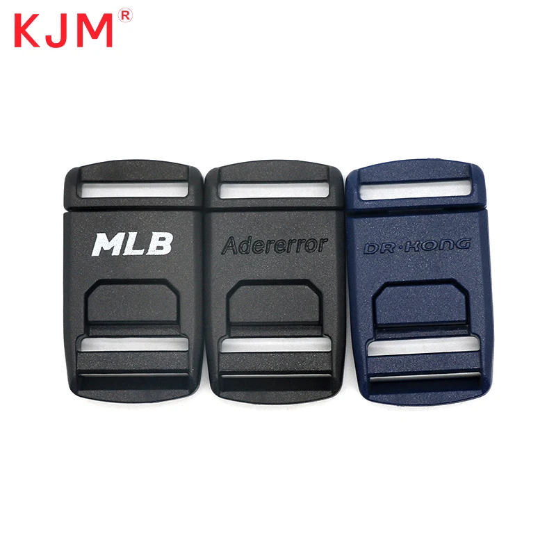 Custom Logo 20mm Flat Nylon Belt with Colorful Pom Plastic Magnetic Quick Release Buckle for Bags