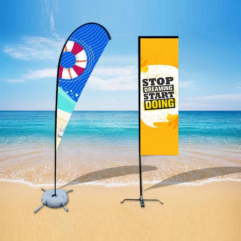 Outdoor Advertising Flying Beach Flag Banners Beach Flags With Double Sides Printing