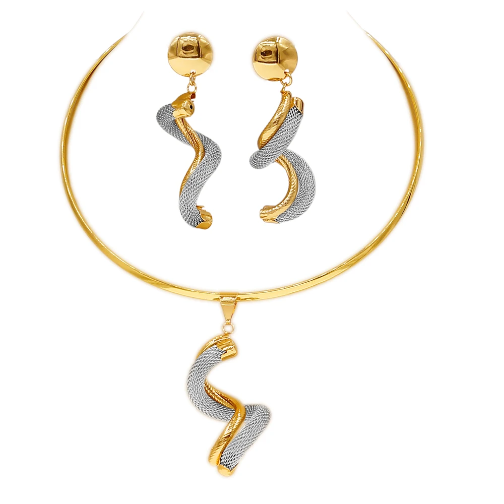 Zhuerrui Fashion Necklace African Custume Jewelry Sets New Design 24k Italian Gold Plated Women Jewelry Set N220007
