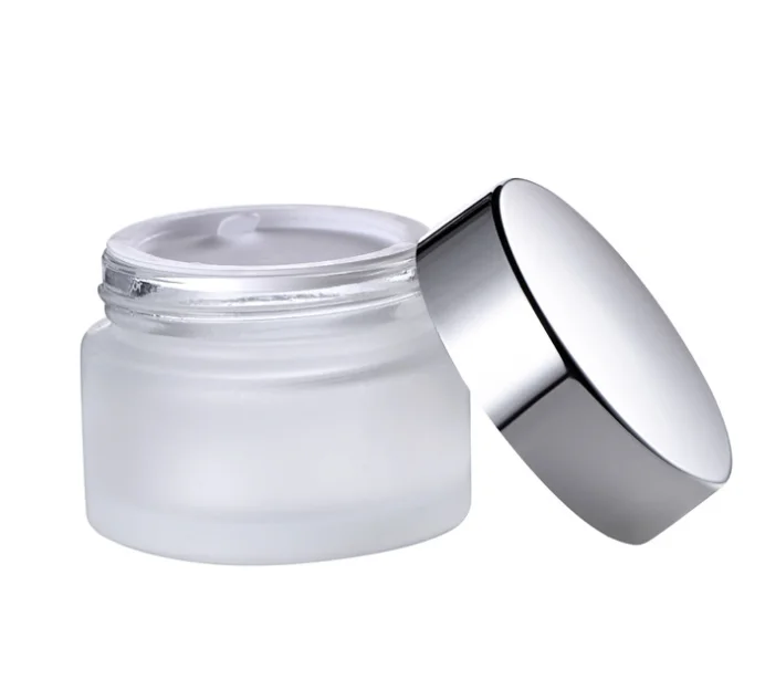 Popular 30G 50G 100G 120G Frosted Glass Cream Jar With Gold Cap For Skin Care Cream