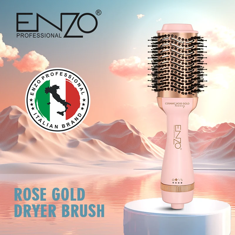 ENZO EN-6209 Hair Dryer Hot Air Brush Straightener Hot Comb Curler Blow Dryer Brush One Step Home Dryer Hot Air Styler