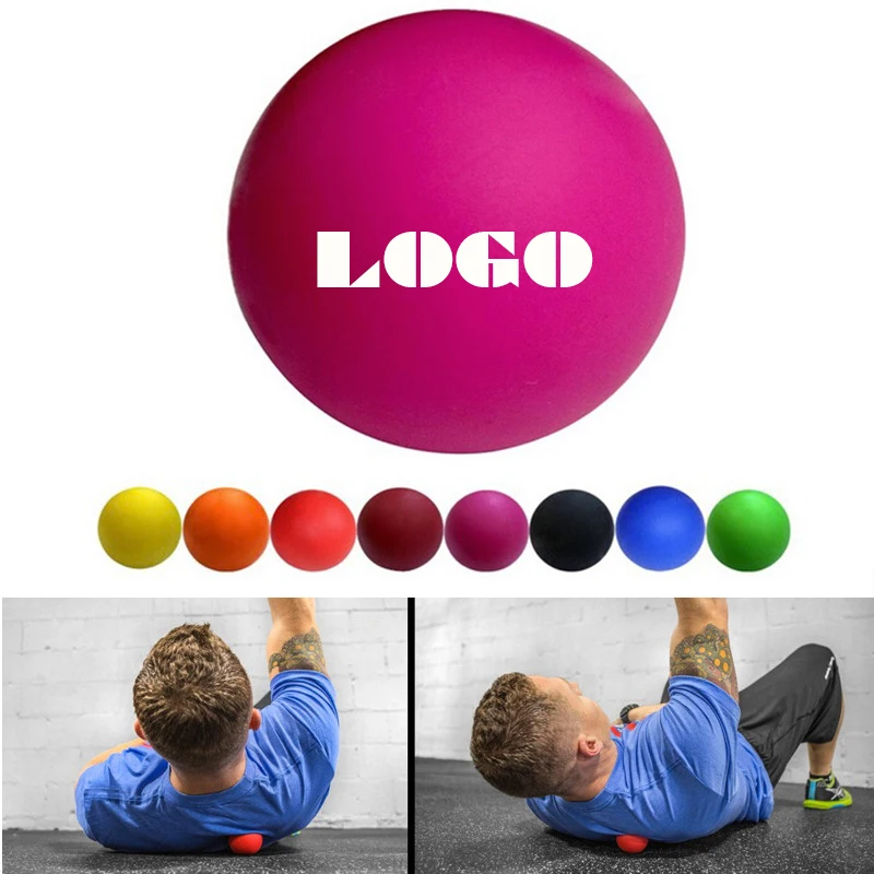 Custom 6.3 CM Diameter Rubber Lacrosse Massage Balls with Custom Printing or Laser Engrave logo for Yoga and Relax