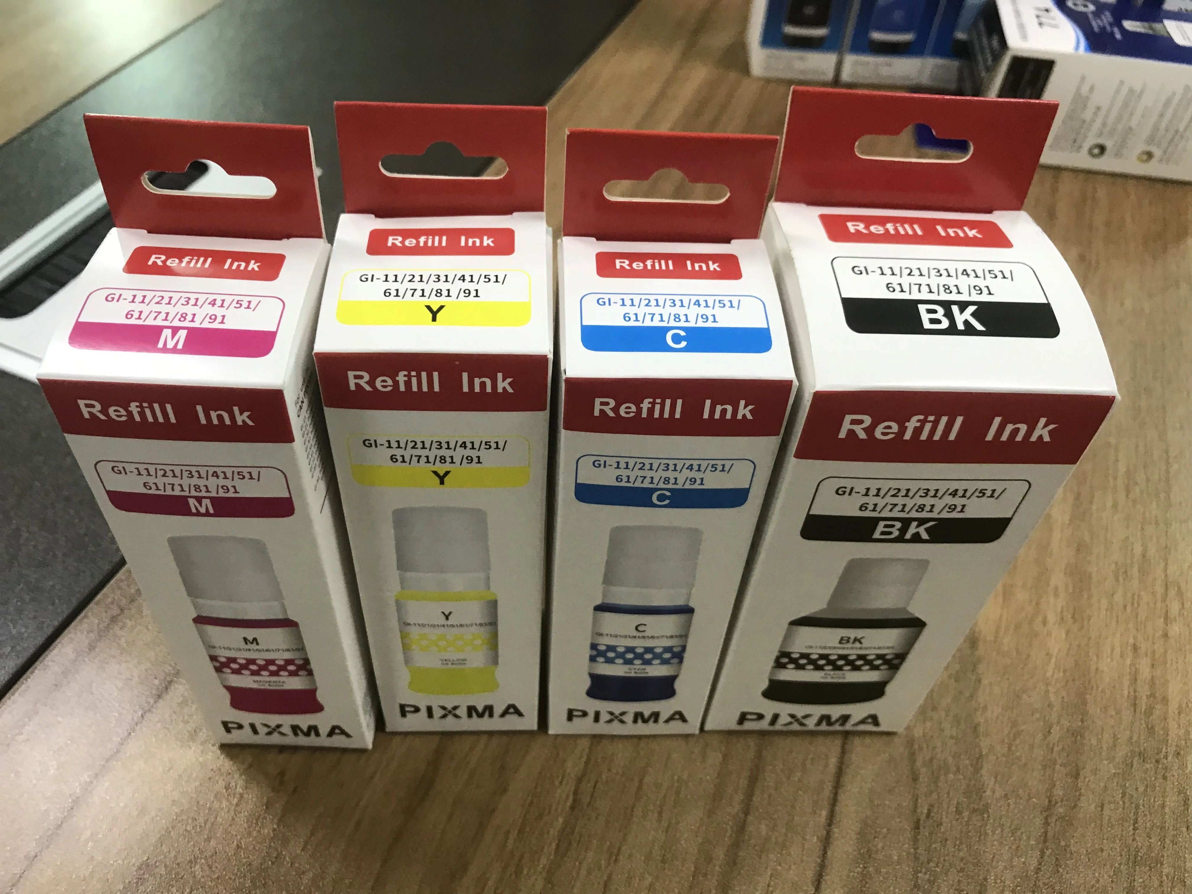 PIXMA GI-11/21/31/41/51/61/71/81/91 K/Y/C/M Compatible Refill Ink for CANON PIXMA G2160/G3160/G1220/G2260/G3260/G3360/G1330