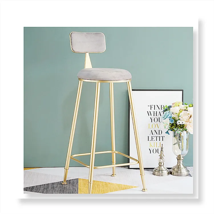 Нордический высокий стол и барные стулья, современный металлический бархатный стул, дешевая мебель