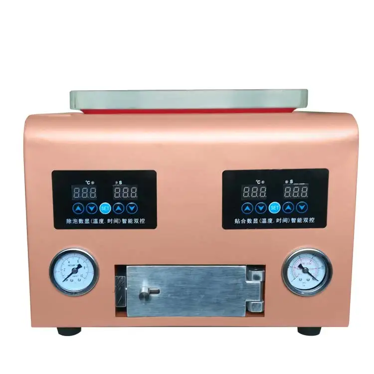 2 в 1 OCA вакуумная ламинирующая машина со встроенным очистителем пузырьков для изогнутого стекла телефона и плоского экрана