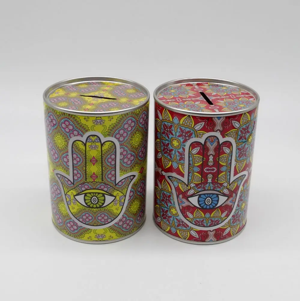 Factory Wholesale Custom Tin Can Money Box Metal Coin Piggy Bank For Kids
