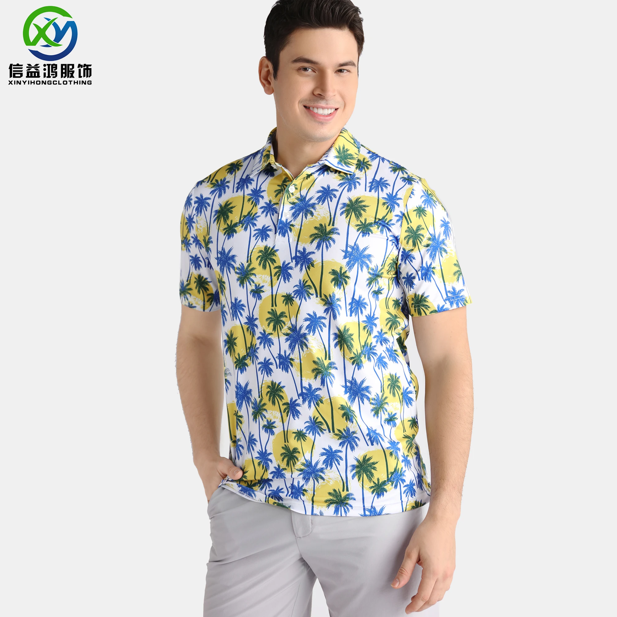 Custom logo men golf polos shirt collar design dry fit sublimation playeras polo golf t-shirt