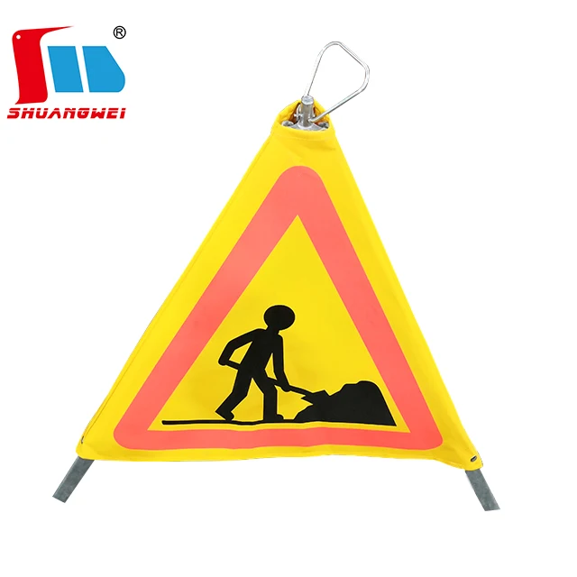 Tripods Triangle Road Safety Warning Triangle Foldable Warning Traffic Sign With PVC cover