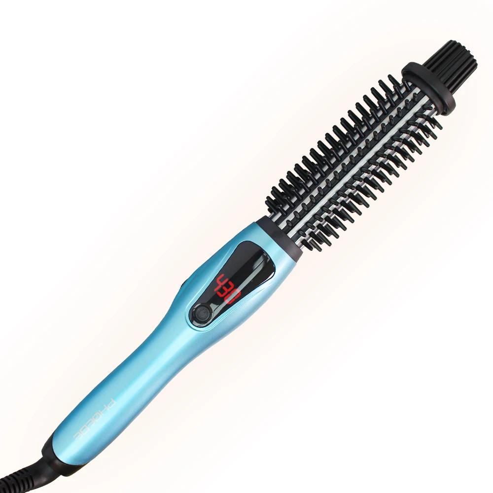 Alure Heated Styling Brush Ionic Hair Curler with Anti-Scald Nylon Bristles, Electric Curl Wand for All Hair Types, Curling Iron