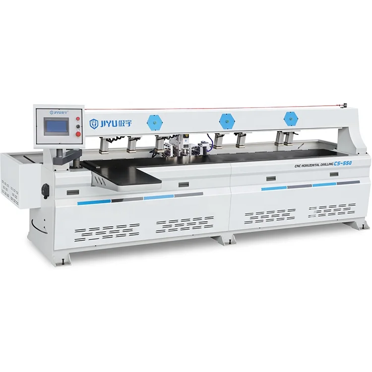 Wood side hole drilling boring machine with saw blade lamello for home panel furniture