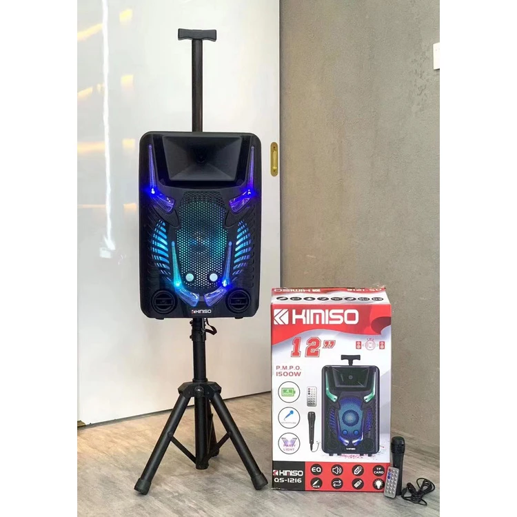QS-1216 Hot Sale Boombox KIMISO 12inch Speaker Big TWS Rod Speaker With Microphone
