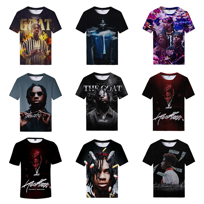 T-Shirts Rapper Polo G Printed For Summer Fashion Casual 3D Printing Shirt From Men Short Sleeve Round Neck Streetwear Tops