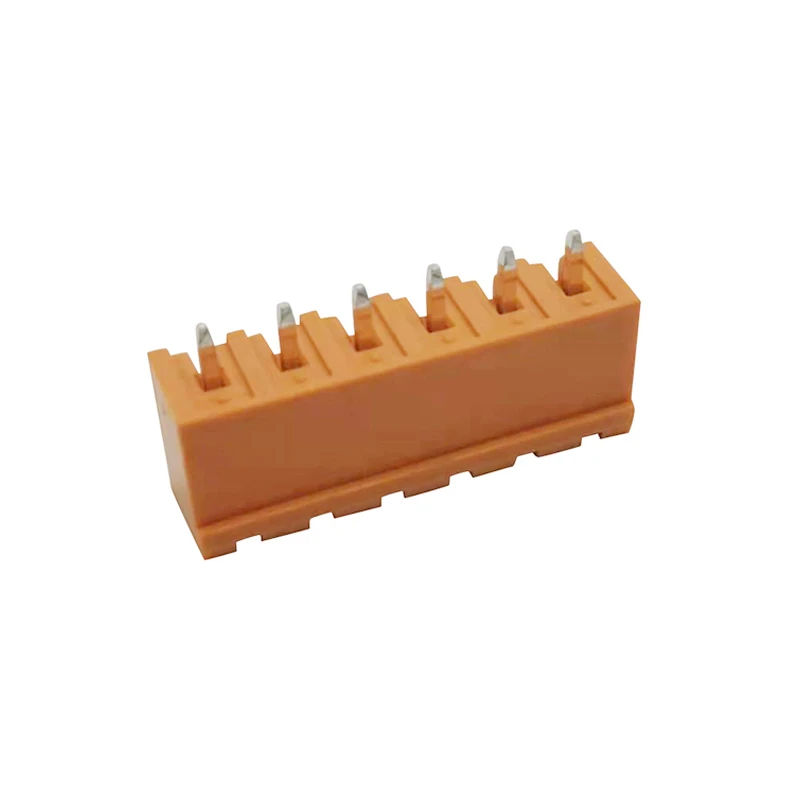 5.08mm 5.0mm pitch orange terminal block female 180 straight pin header wire to board pcb electrical connector