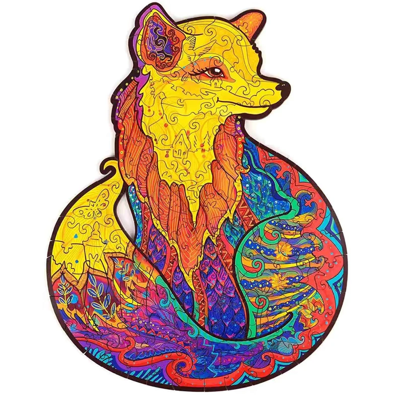 
Unique Wooden animal Jigsaw Puzzles Mysterious Fish 3D Puzzle For Adults Kids Educational Fabulous Gift Interactive Games Toy 