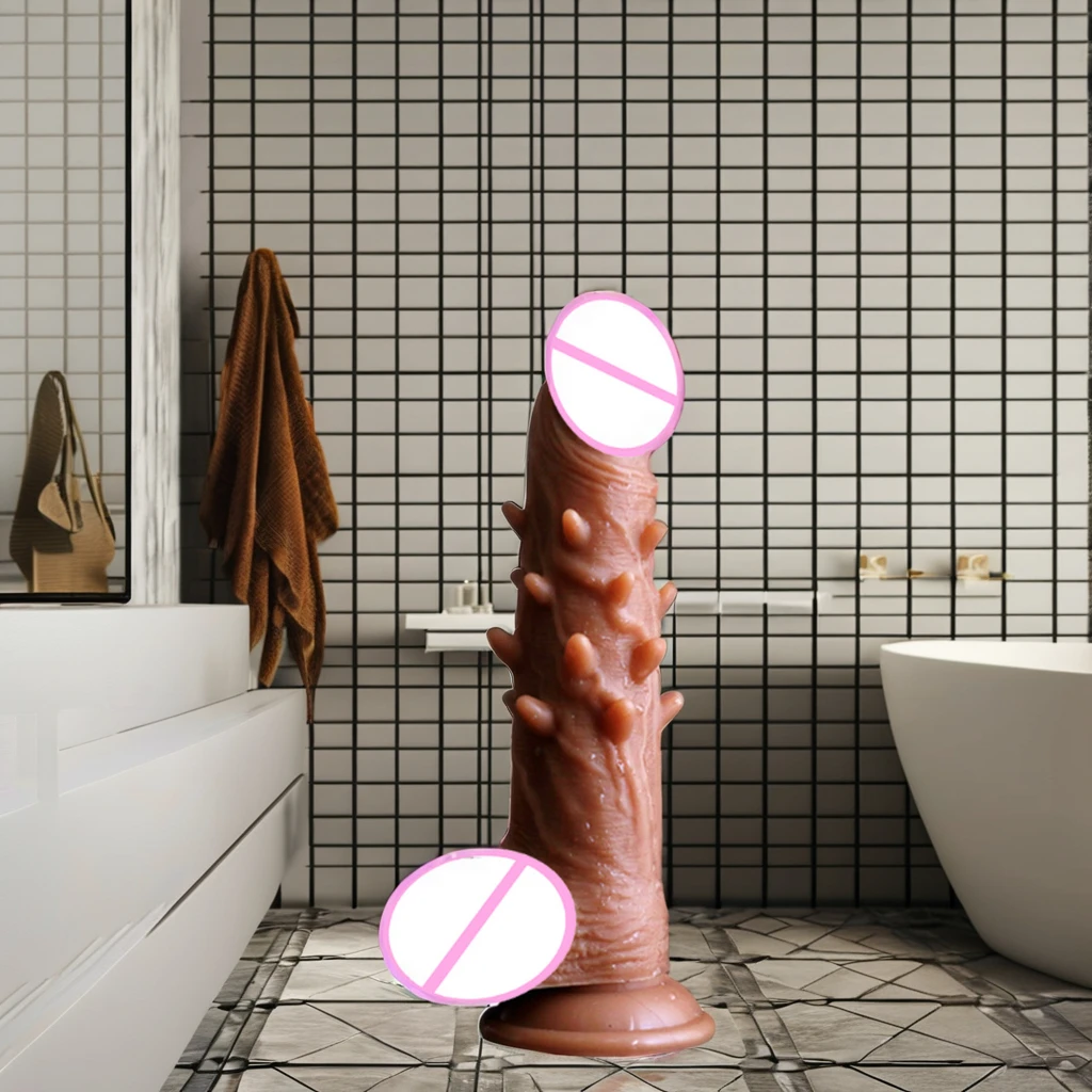 Female Masturbation Huge Silicone Barbed Dildo Liquid Silicone Realistic Dildos with Suction Cup for Adults