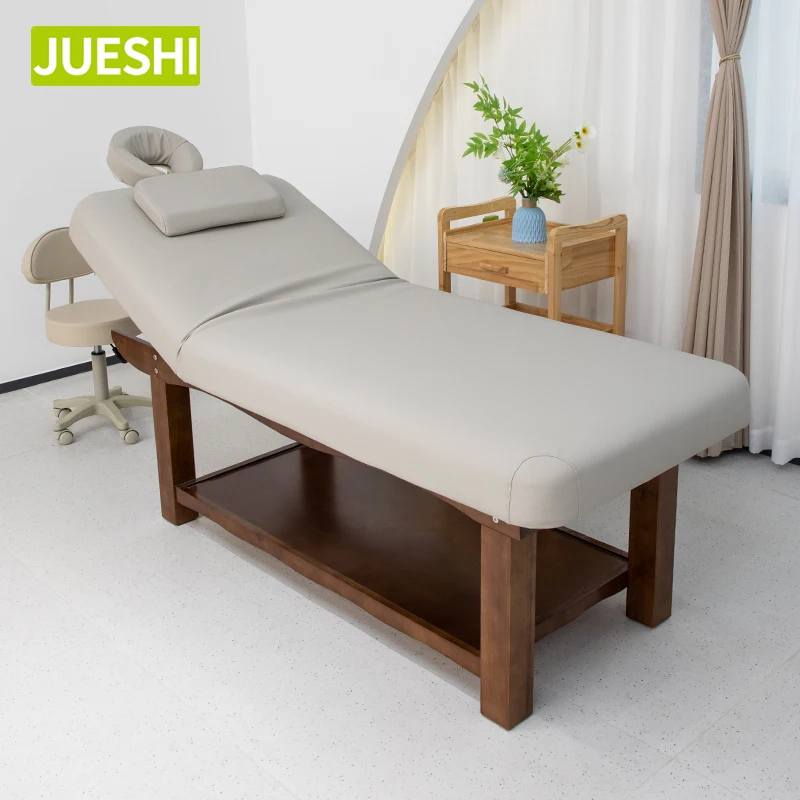 JUESHI, мебель для спа, массажный стол, кровать, деревянная кровать для лица, деревянная косметическая кровать, набор мебели для салона красоты