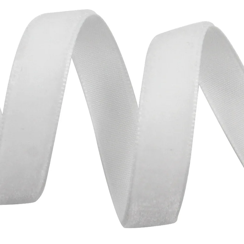 Manufacturers wholesale multi - specification spot white and black elastic velvet ribbon high - quality flocking ribbon
